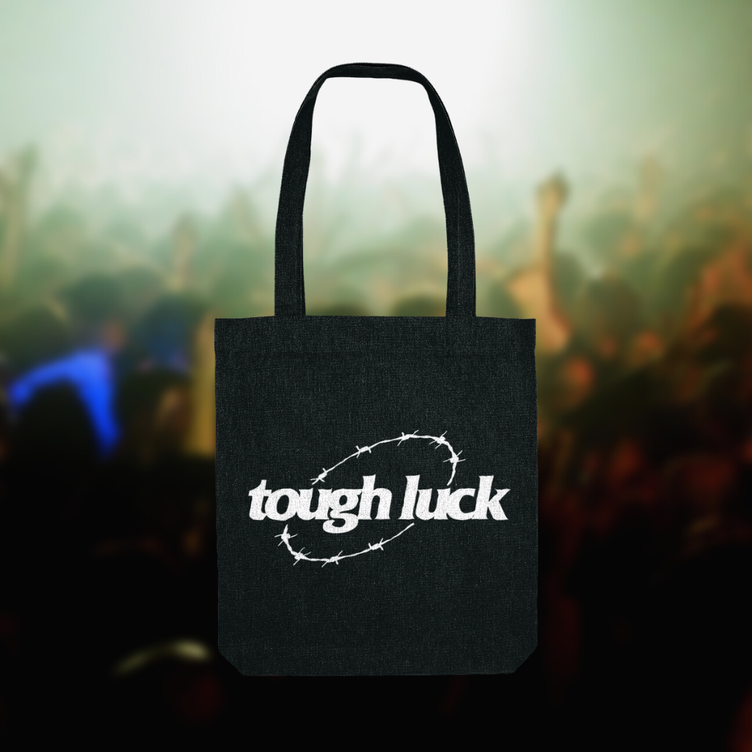 tough luck tote bag - black